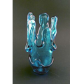 Aqua Blue Watercolors Vase Award - Recycled Glass